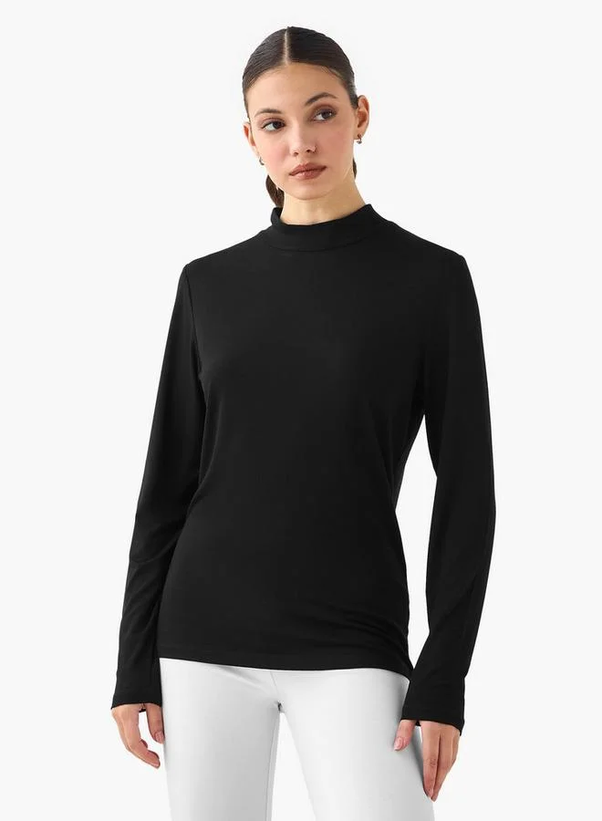 سبلاش فيڤ Regular Fit High Neck Long Sleeves T-shirt - Set of 2